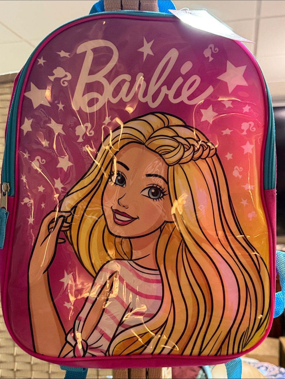 Barbie Pink, Purple & Teal Kids Backpack with Character Graphic